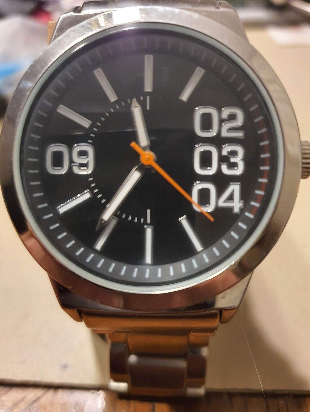 Mossimo Silver/Black Stainless Steek Men's Watch
